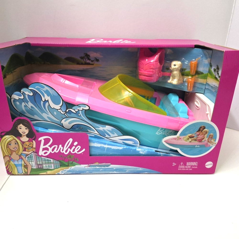 Mattel Barbie Boat with Puppy and Accessories New In Box Sealed - Picture 3 of 7